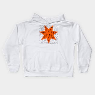 orange and black star art Kids Hoodie